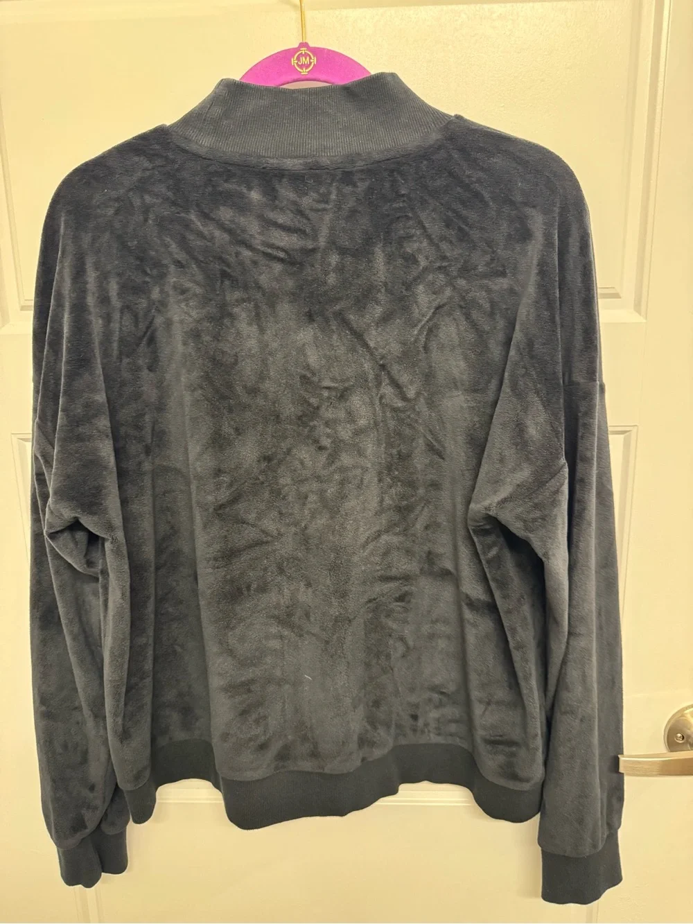 Michael Kors Black Velvet Velour Mock Neck Pullover Sweatshirt Size XL unisex